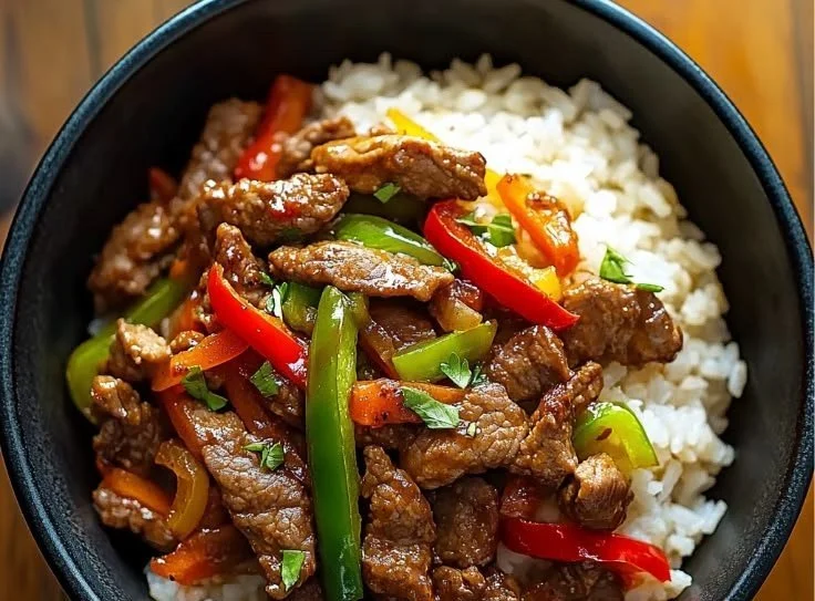 Beef and Pepper Rice Bowl