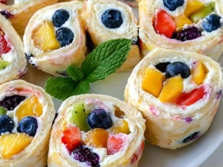 Cheesecake Fruit Salad Roll Ups