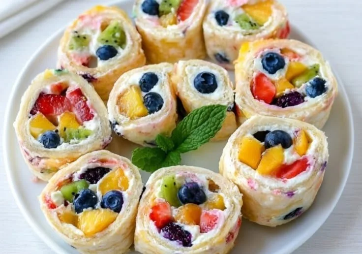 Cheesecake Fruit Salad Roll Ups