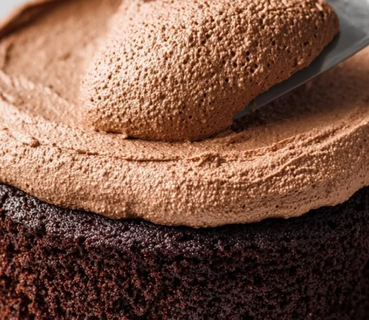 Delicious chocolate mousse filling in a dessert bowl