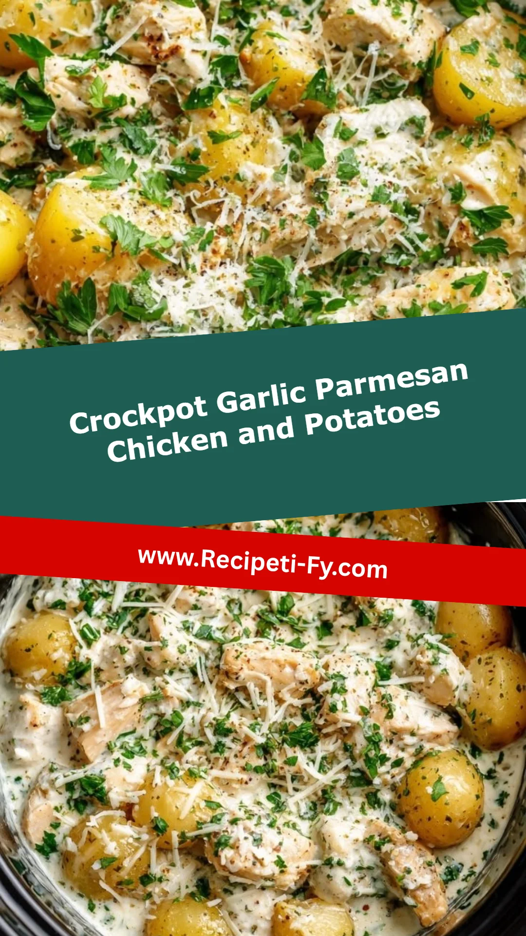 Crockpot Garlic Parmesan Chicken and Potatoes