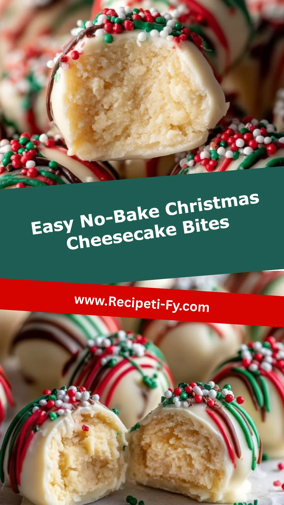 Easy No-Bake Christmas Cheesecake Bites