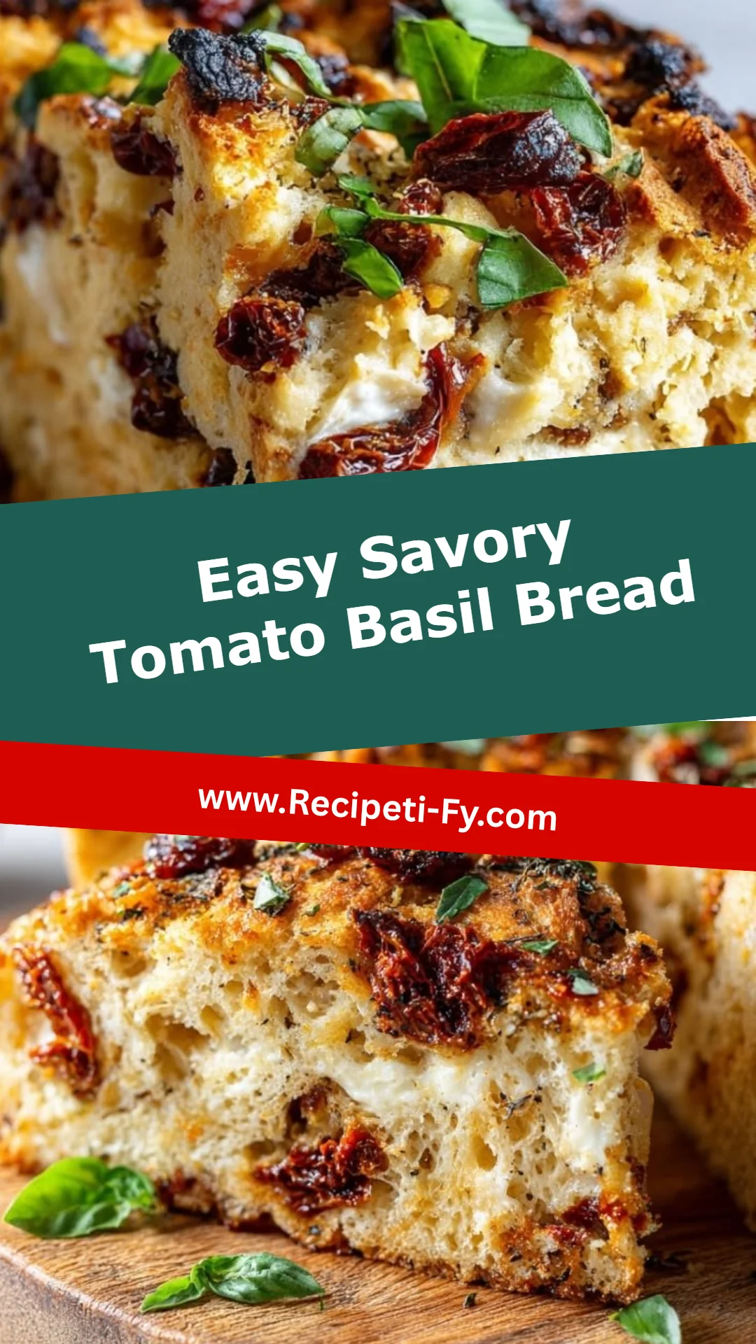 Easy Savory Tomato Basil Bread