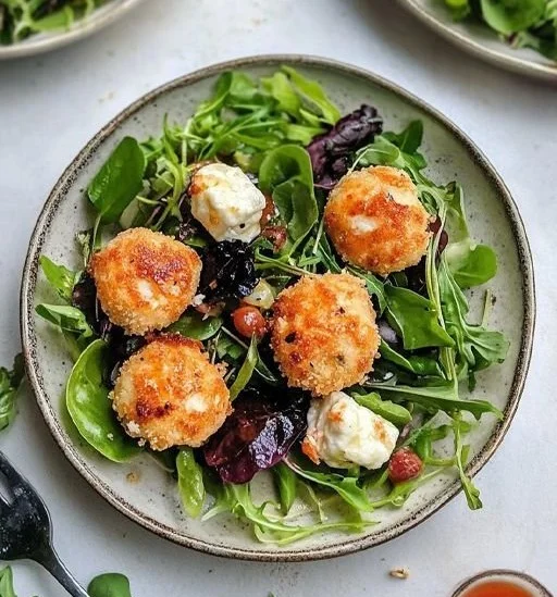 Spring Salad with Crispy Goat Cheese