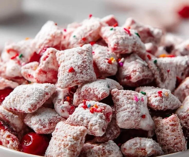 Cherry Cheesecake Puppy Chow Delight