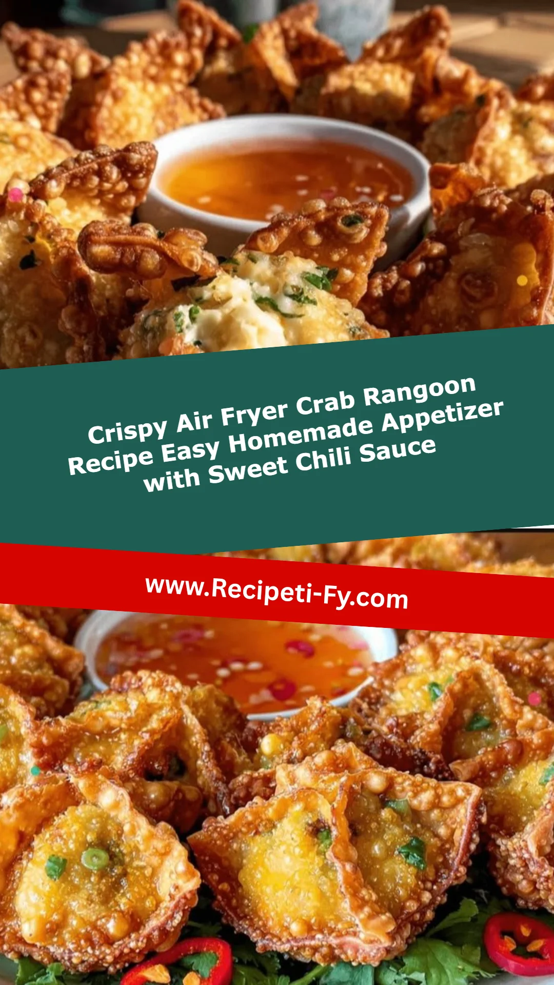 Crispy Air Fryer Crab Rangoon Recipe Easy Homemade Appetizer with Sweet Chili Sauce