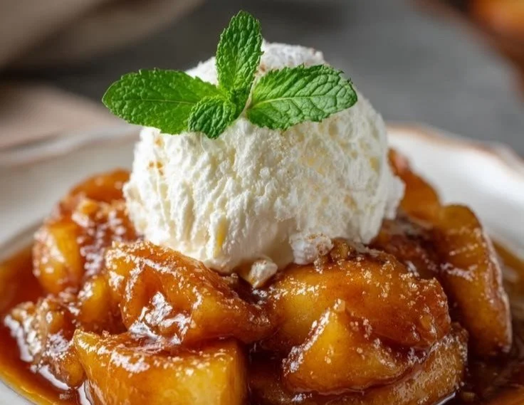 Delicious Fried Apples made in a slow cooker with spices and sweetness.