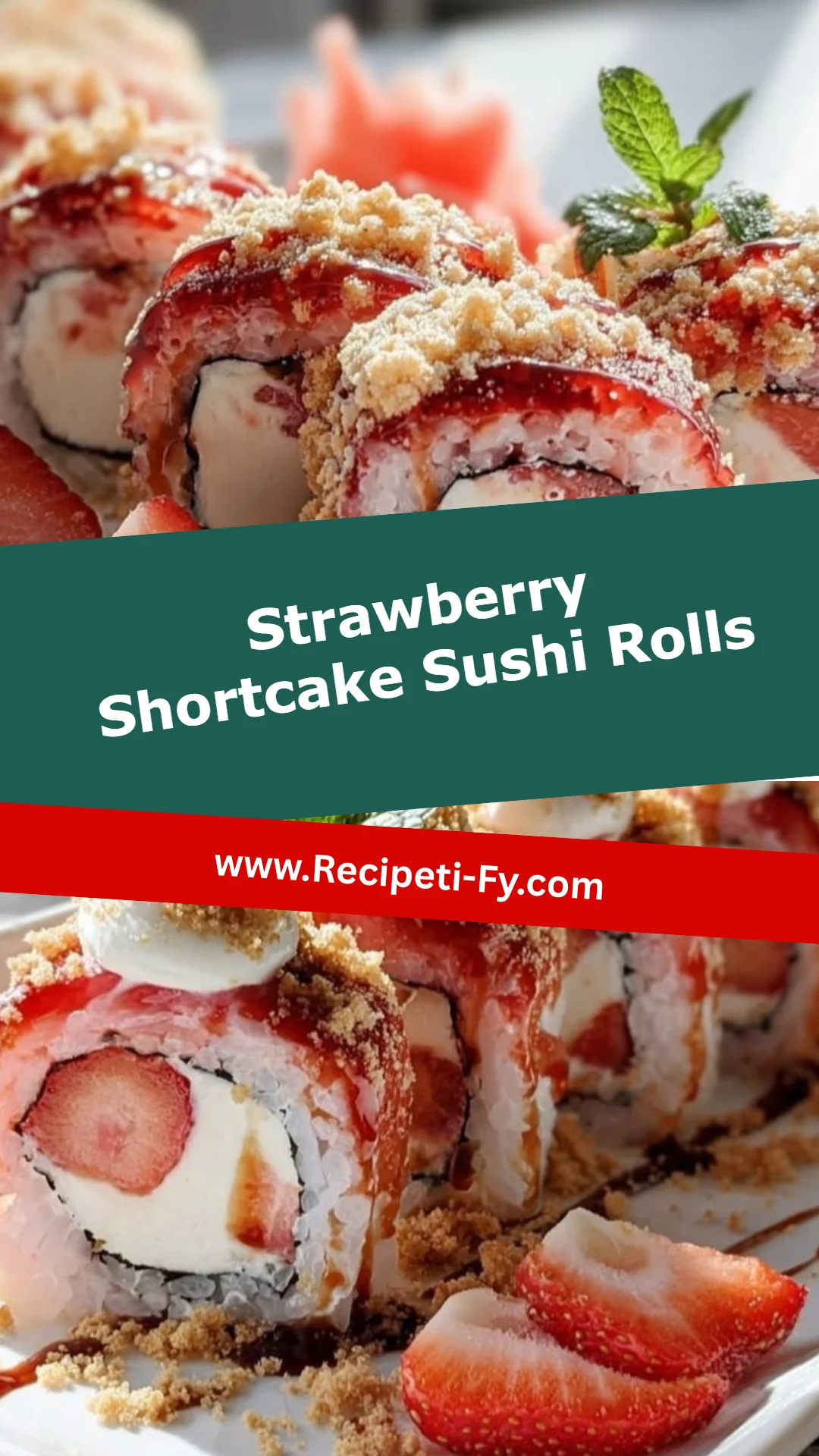 Strawberry Shortcake Sushi Rolls