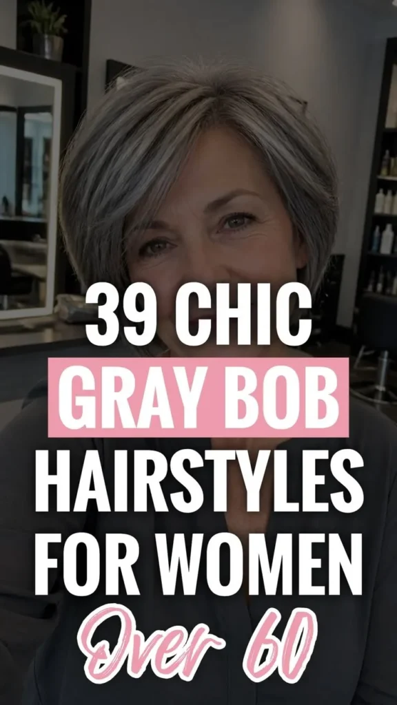 Elegant gray bob hairstyles for women over 60 showcasing timeless and chic options.