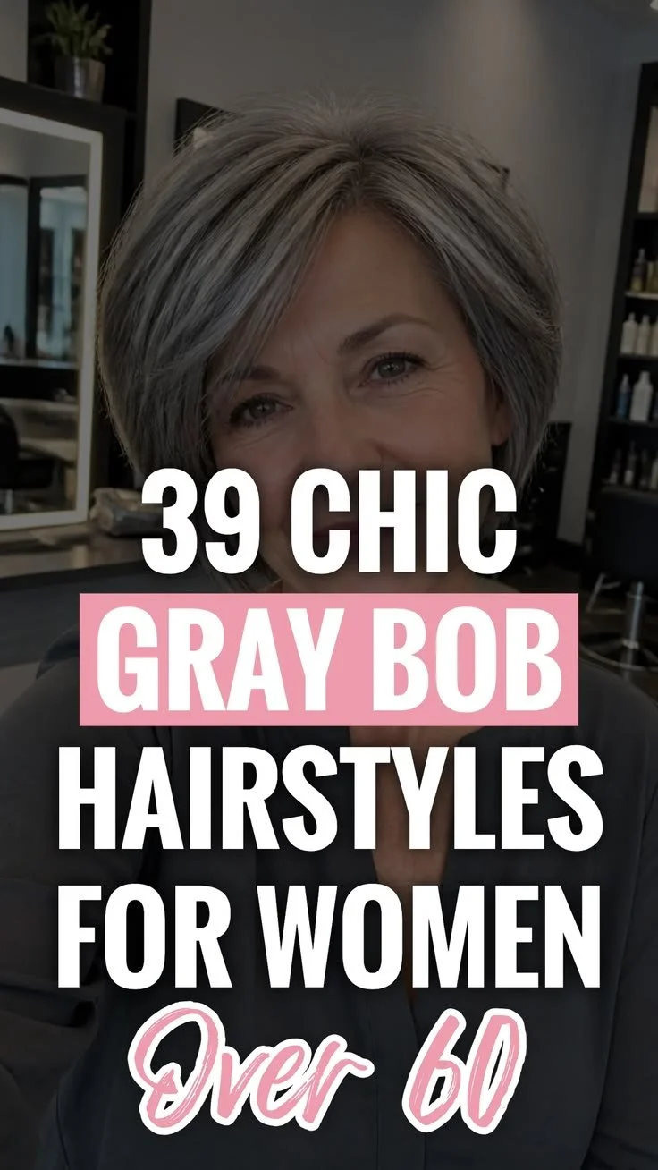 Elegant gray bob hairstyles for women over 60 showcasing timeless and chic options.