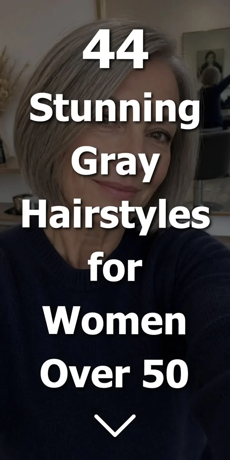 Stylish gray hairstyles for women over 50 showcasing elegance and sophistication.