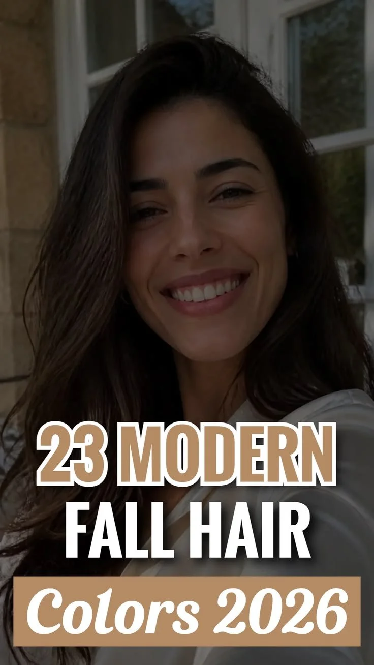 Woman showcasing modern fall hair colors for 2026