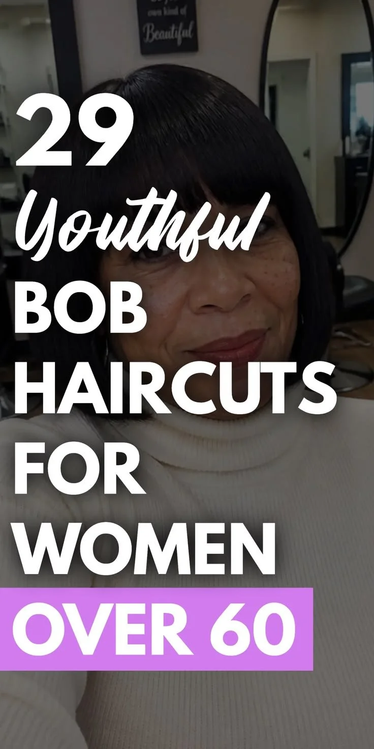 Youthful bob haircuts for women over 60, showcasing stylish and easy-to-maintain options.